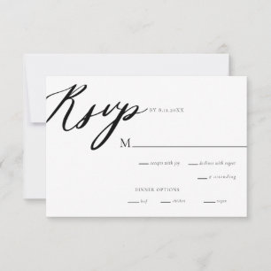 Modern Elegant Calligraphy Wedding RSVP Card