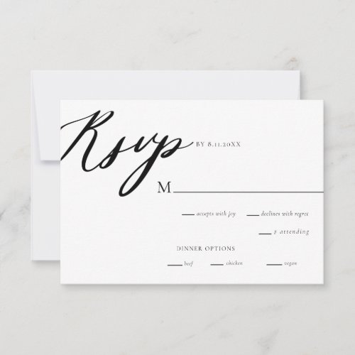 Modern Elegant Calligraphy Wedding RSVP Card