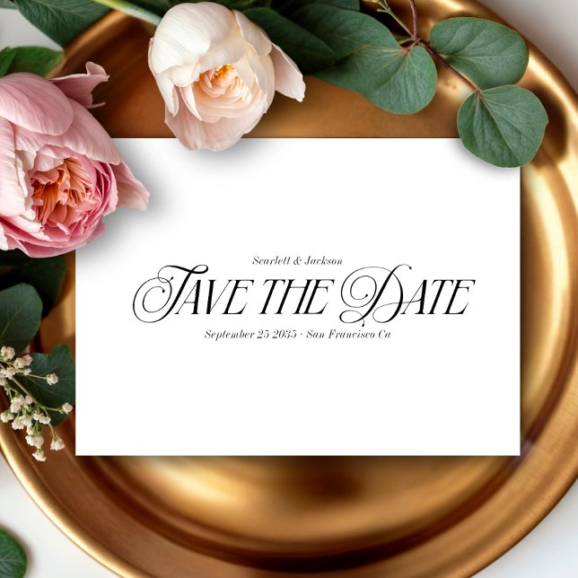 Modern Elegant Calligraphy Wedding  Save The Date (Creator Uploaded)