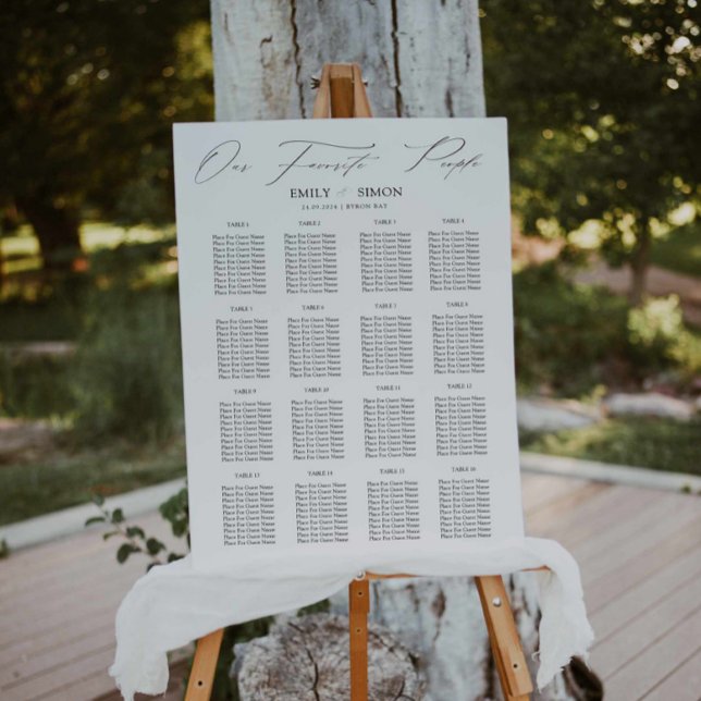 Modern Elegant Calligraphy Wedding Seating Chart  Foam Board (Creator Uploaded)