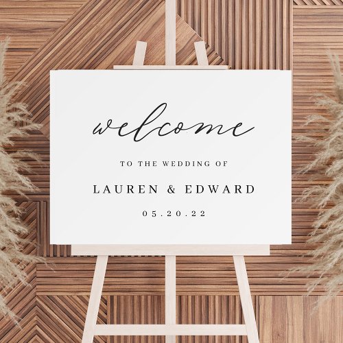 Modern Elegant Calligraphy Wedding Welcome Foam Board