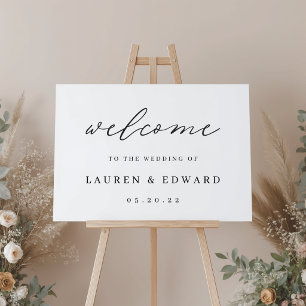 Modern Elegant Calligraphy Wedding Welcome Sign