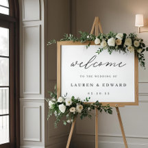 Modern Elegant Calligraphy Wedding Welcome Sign