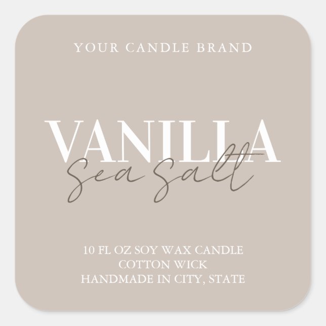 Modern Elegant Candle Label (Front)
