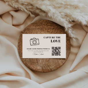 Modern Elegant Capture The Love QR code  Enclosure Card