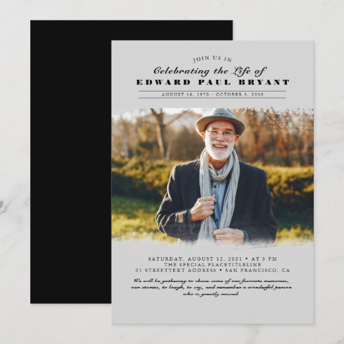 Modern Elegant Celebration of Life Funeral Photo