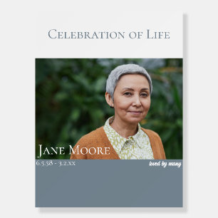 Modern   Elegant   Celebration of Life  Photo Sign