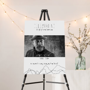 Modern Elegant Celebration of Life Photo Sign