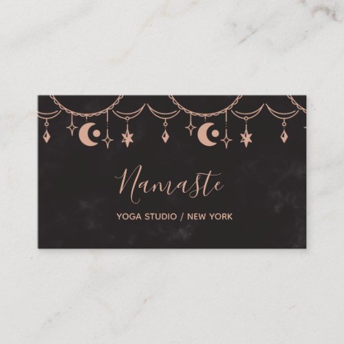 Modern Elegant Celestial Elements Yoga Business Card