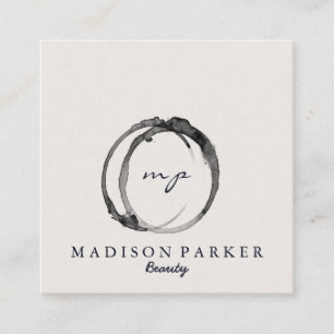 Modern Elegant Champagne Abstract Beauty Stylist Square Business Card