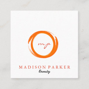 Modern Elegant Champagne Abstract Beauty Stylist Square Business Card
