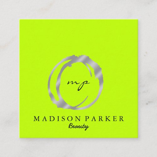 Modern Elegant Champagne Abstract Beauty Stylist Square Business Card