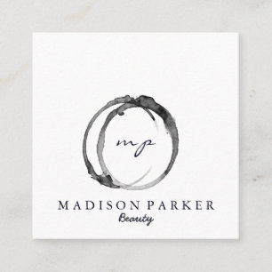 Modern Elegant Champagne Abstract Beauty Stylist Square Business Card