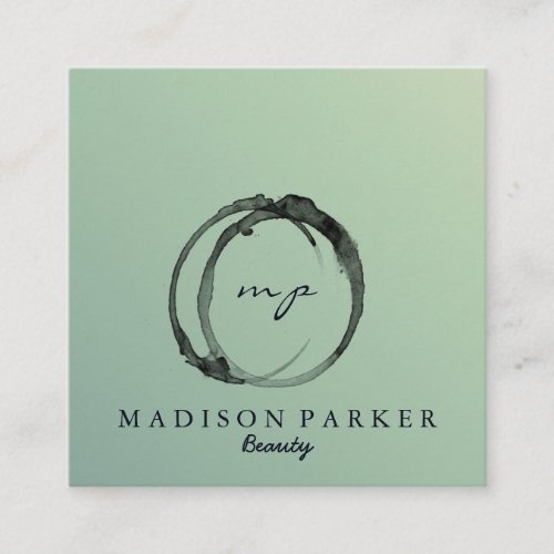 Modern Elegant Champagne Abstract Beauty Stylist Square Business Card