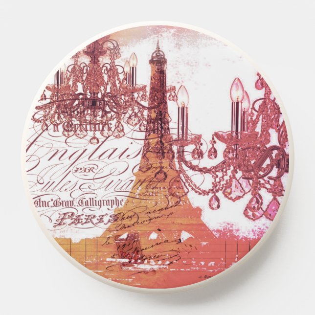 modern elegant chandelier paris eiffel tower PopSocket (Popsocket)