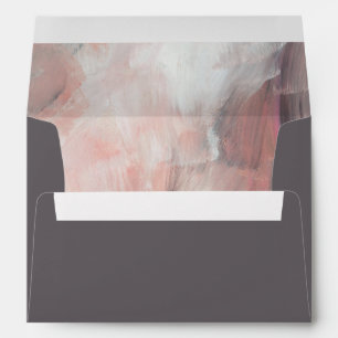 Modern Elegant Charcoal Gray Abstract Brushstrokes Envelope