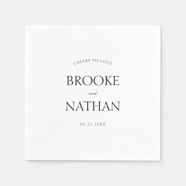 Modern Elegant Cheers to Love Wedding Napkins (Front)