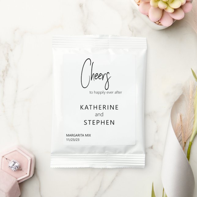 Modern Elegant Cheers Wedding Custom Margarita Drink Mix (Wedding)