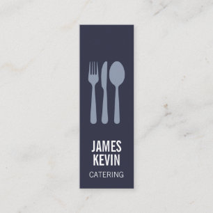 Modern Elegant chef minimalist catering logo mini Business Card