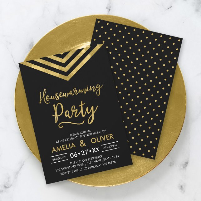 Modern Elegant Chevron Housewarming Party Invitation (Creator Uploaded)