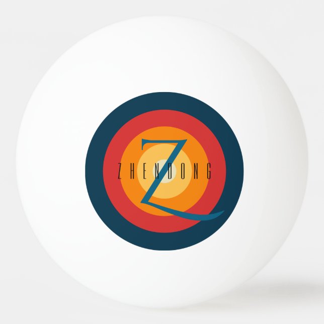 Modern Elegant Chic Add Personalized Name Initial Ping Pong Ball (Front)