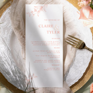 Modern Elegant Chic Blush Pink and Peach Wedding Menu
