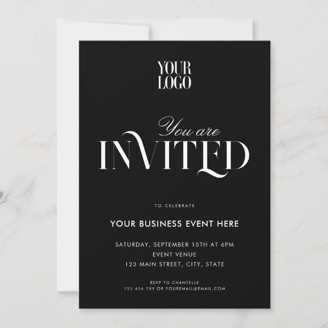 Modern Elegant Chic Business Event Gala Invitation (Front)
