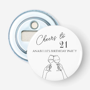 Modern elegant chic cheers to 21 birthday party  bottle opener