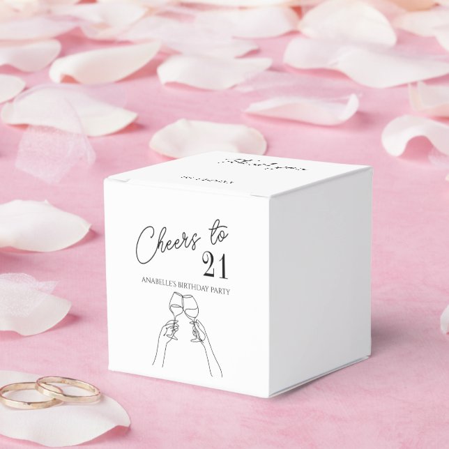 Modern elegant chic cheers to 21 birthday party  favor boxes (Wedding)