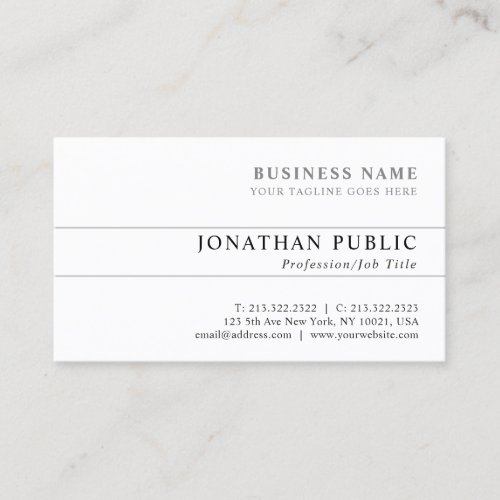 Modern Elegant Chic Clean Plain Corporate Trending Business Card