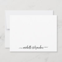 Modern Elegant Chic Couple Script Names Stationery