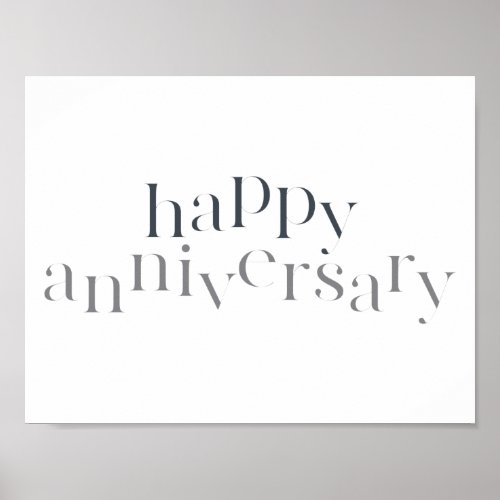 Modern elegant chic design Happy Anniversary Poster