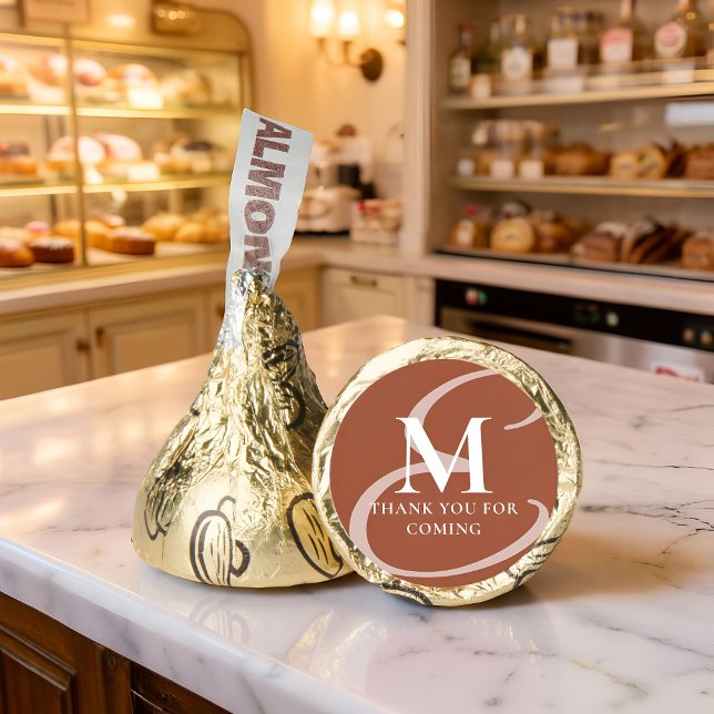 Modern Elegant Chic Double Monogram Thank You Hershey®'s Kisses® (Creator Uploaded)