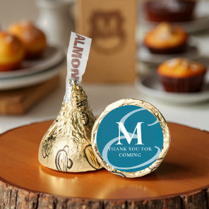 Modern Elegant Chic Double Monogram Thank You Hershey®'s Kisses®