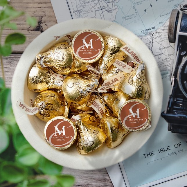 Modern Elegant Chic Double Monogram Thank You Hershey®'s Kisses® (Creator Uploaded)
