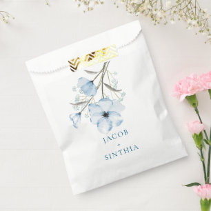 Modern Elegant Chic Dusty Blue Wedding Favor Bag