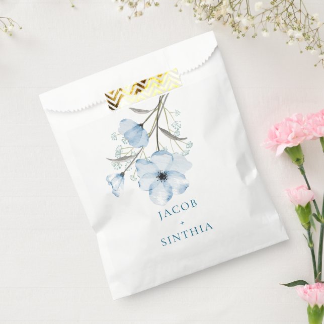 Modern Elegant Chic Dusty Blue Wedding Favor Bag (Sealed)