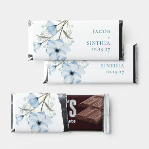 Modern Elegant Chic Dusty Blue Wedding Hershey Bar Favors