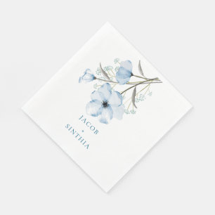 Modern Elegant Chic Dusty Blue Wedding Napkins