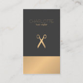 Modern Elegant Chic Faux Copper Grey Hair Stylist Business Card (Front)