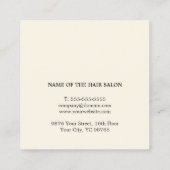 Modern Elegant Chic Faux Gold Scissor Hair Stylist Square Business Card (Back)