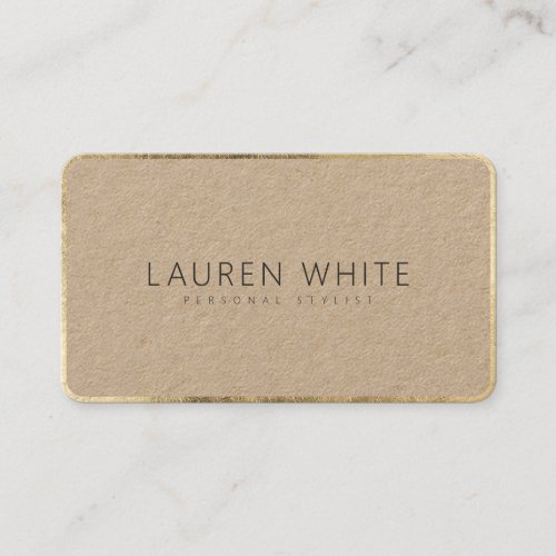 Modern elegant chic gold black minimalist kraft business card