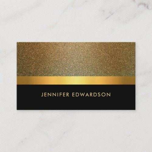 Modern Elegant chic gold black professional Business Card