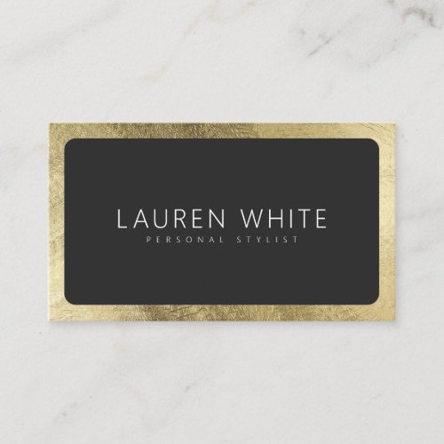 Modern elegant chic gold black rounded minimalist business card