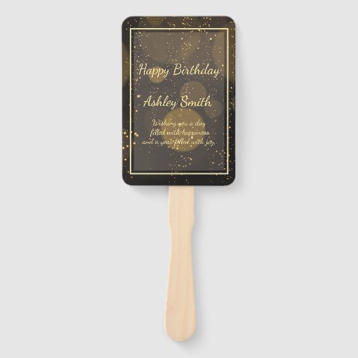 Modern elegant chic Gold Glitter Hand Fan | Zazzle