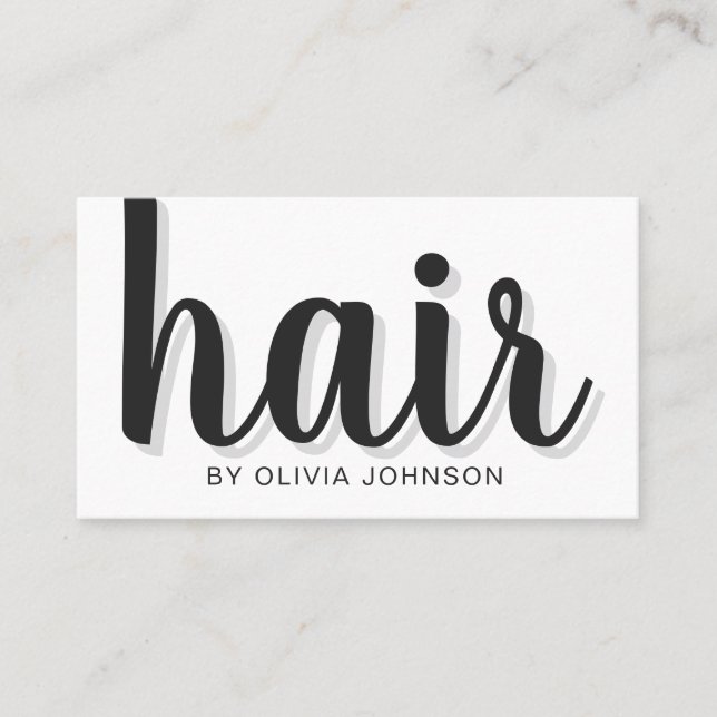 Modern Elegant Chic Hair Stylist Business Card (Front)
