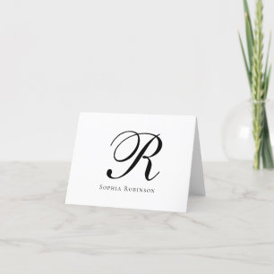 Modern Elegant Chic Monogram Professional Business Letterpress Thank You Card