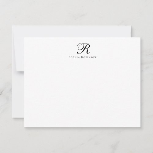Modern Elegant Chic Monogram Professional Business Note Card