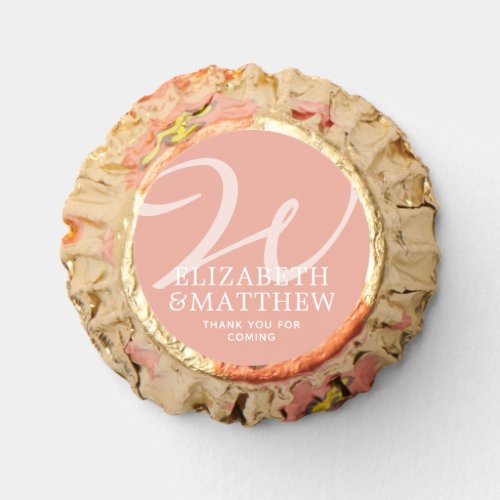 Modern Elegant Chic Monogram Wedding Thank You Reeses Peanut Butter Cups