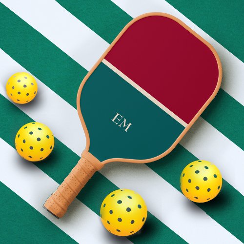 Modern Elegant Chic Monogrammed Initials Pickleball Paddle